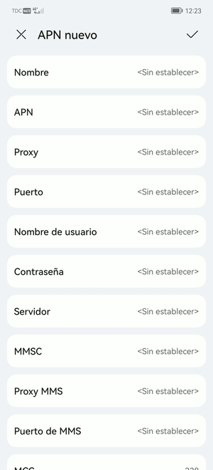 Configuración APN Ultra su Huawei nova Y71